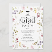 Elegant Wildflower Grad Party Graduation 招待状 (正面)