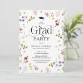 Elegant Wildflower Grad Party Graduation 招待状 (スタンド正面)