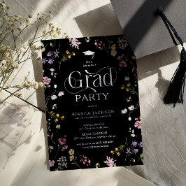 Elegant Wildflower Grad Party Graduation 招待状