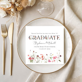 Elegant Wildflower Graduation  スタンダードカクテルナプキン