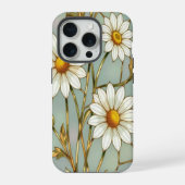 Elegant Wildflower iPhone daisy with Stained Glass iPhoneケース (裏面)
