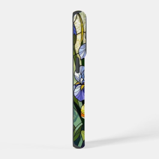 Elegant Wildflower irises buttercup stained Glass iPhoneケース (右側面)