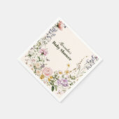 Elegant Wildflower Meadow Baby Shower スタンダードカクテルナプキン (角)