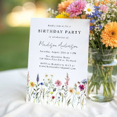 Elegant Wildflower Meadow Birthday Party 招待状