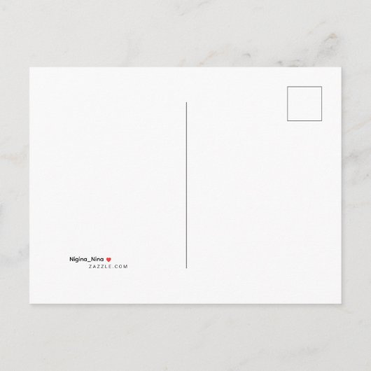 Elegant Wildflower Meadow Line Art インビテーションポストカード (裏面)