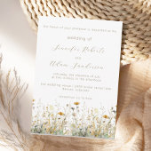 Elegant Wildflower Meadow Neutral Wedding 招待状