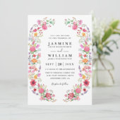 Elegant Wildflower Meadow Spring QR Code Wedding 招待状 (スタンド正面)