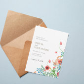 Elegant Wildflower Meadow Wedding Invitation 招待状