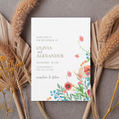 Elegant Wildflower Meadow Wedding Invitation 招待状
