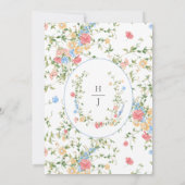 Elegant Wildflower Monogram Wedding セーブザデート (裏面)