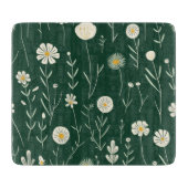 Elegant Wildflower Pattern on Dark Green  カッティングボード (正面)