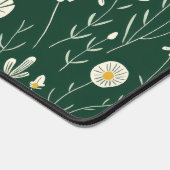 Elegant Wildflower Pattern on Dark Green  デスクマット (コーナー)
