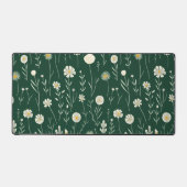Elegant Wildflower Pattern on Dark Green  デスクマット (正面)