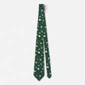 Elegant Wildflower Pattern on Dark Green  ネクタイ (正面)