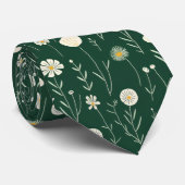 Elegant Wildflower Pattern on Dark Green  ネクタイ (ロール)