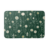 Elegant Wildflower Pattern on Dark Green  バスマット (正面)