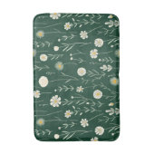 Elegant Wildflower Pattern on Dark Green  バスマット (正面縦)