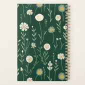 Elegant Wildflower Pattern on Dark Green  プランナー手帳 (裏面)