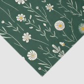 Elegant Wildflower Pattern on Dark Green  薄葉紙 (詳細)
