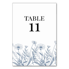 Elegant Wildflower Periwinkle Wedding テーブルナンバー