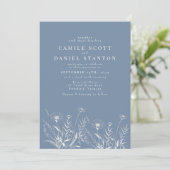 Elegant Wildflower Periwinkle Wedding 招待状 (スタンド正面)