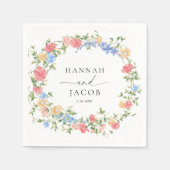 Elegant Wildflower Personalized Wedding  スタンダードカクテルナプキン (正面)