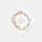 Elegant Wildflower Personalized Wedding  スタンダードカクテルナプキン (角)