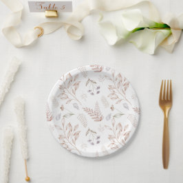Elegant Wildflower Rustic Floral Garden Plate ペーパープレート