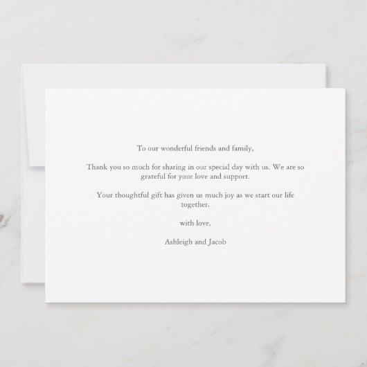 Elegant Wildflower Spring Wedding Custom サンキューカード (裏面)