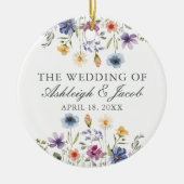Elegant Wildflower Spring Wedding Keepsake セラミックオーナメント (正面)