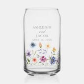Elegant Wildflower Spring Wedding Personalized ガラス缶 (正面)