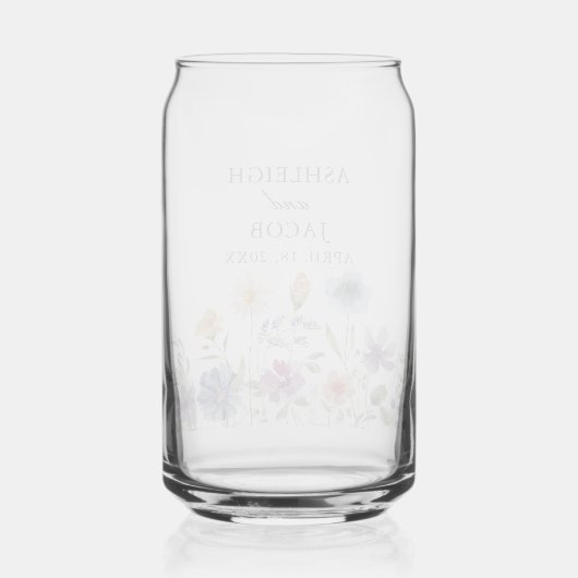 Elegant Wildflower Spring Wedding Personalized ガラス缶 (裏面)