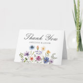 Elegant Wildflower Spring Wedding Personalized サンキューカード (正面)