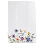Elegant Wildflower Spring Wedding Personalized ミディアムペーパーバッグ (裏面)
