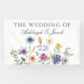 Elegant Wildflower Spring Wedding Personalized 横断幕 (横)