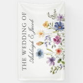 Elegant Wildflower Spring Wedding Personalized 横断幕 (縦)