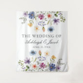 Elegant Wildflower Spring Wedding Photo Booth タペストリー (正面)