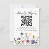Elegant Wildflower Spring Wedding QR Code Scan 出欠カード (正面)