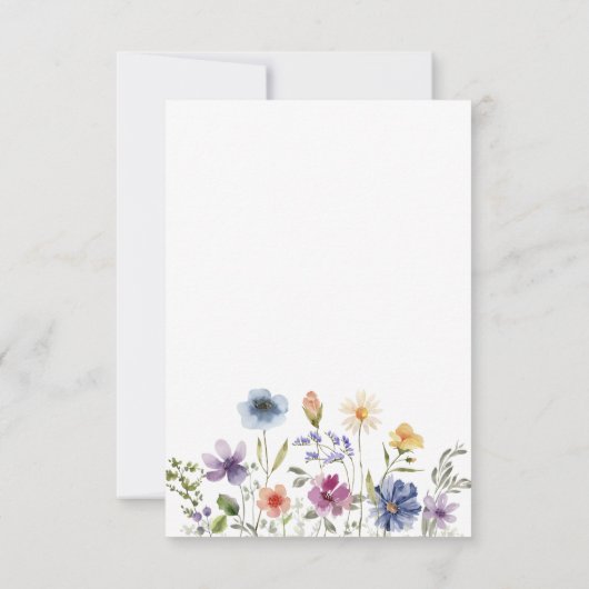 Elegant Wildflower Spring Wedding QR Code Scan 出欠カード (裏面)