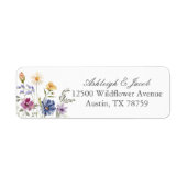 Elegant Wildflower Spring Wedding Return Address ラベル (正面)