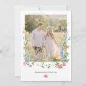 Elegant Wildflower Summer Photo Wedding セーブザデート (裏面)
