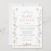 Elegant Wildflower Watercolor Floral Bridal Shower 招待状 (正面)
