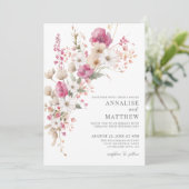 Elegant Wildflower Watercolor Floral Wedding 招待状 (スタンド正面)
