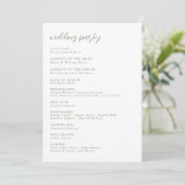 Elegant Wildflower Wedding Ceremony Program Card 招待状 (スタンド正面)