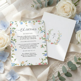 Elegant Wildflower Wedding Details エンクロージャーカード