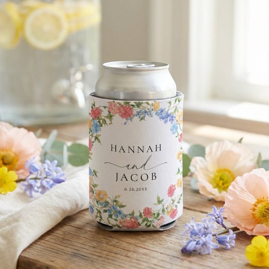 Elegant Wildflower Wedding Favor 缶クーラー