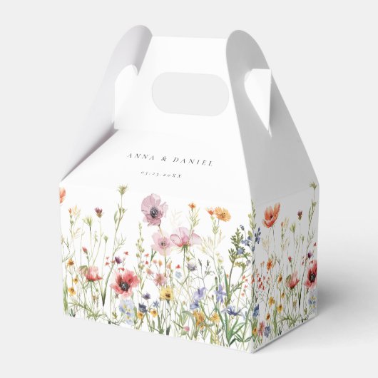 Elegant Wildflower Wedding Favor Boxes フェイバーボックス (正面サイド)