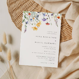 Elegant Wildflower Wedding Invitation 招待状