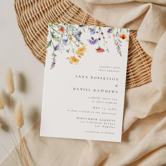 Elegant Wildflower Wedding Invitation 招待状