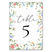 Elegant Wildflower Wedding Reception テーブルナンバー (正面)